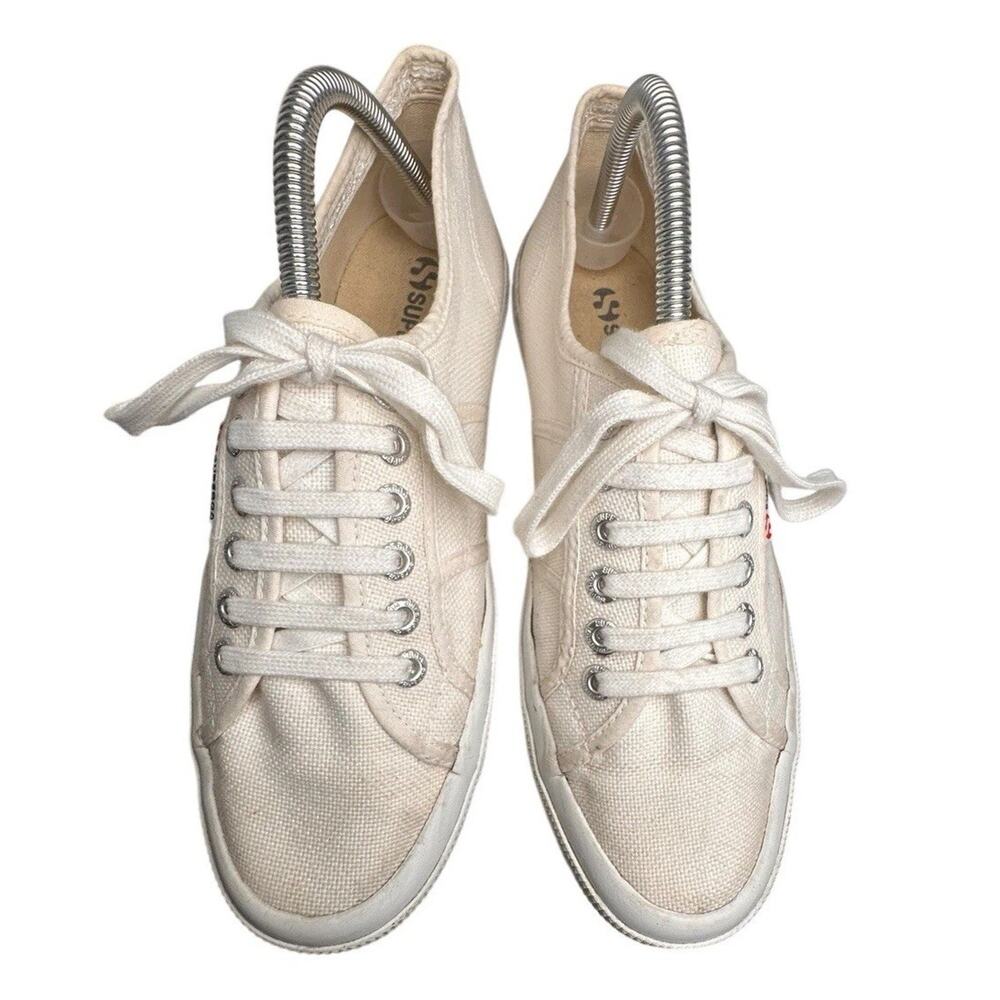Superga 2750 Cotu Classic White Canvas Sneakers Unisex Women’s 9.5 - Picture 2 of 16